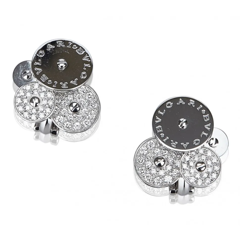 Bulgari Vintage - Diamond Cicladi Earrings - Bvlgari Earrings in 18K White Gold with Diamond Set - Luxury High Quality - Avvenice