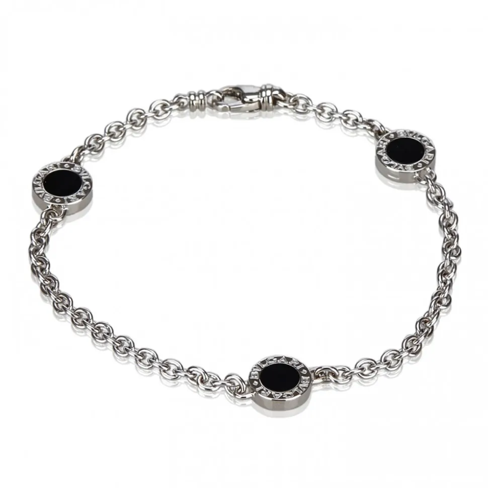Bulgari Vintage - 18K Onyx Station Bracelet - Bvlgari Bracelet in 18K White Gold - Luxury High Quality - Avvenice