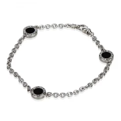 Bulgari Vintage - 18K Onyx Station Bracelet - Bvlgari Bracelet in 18K White Gold - Luxury High Quality - Avvenice