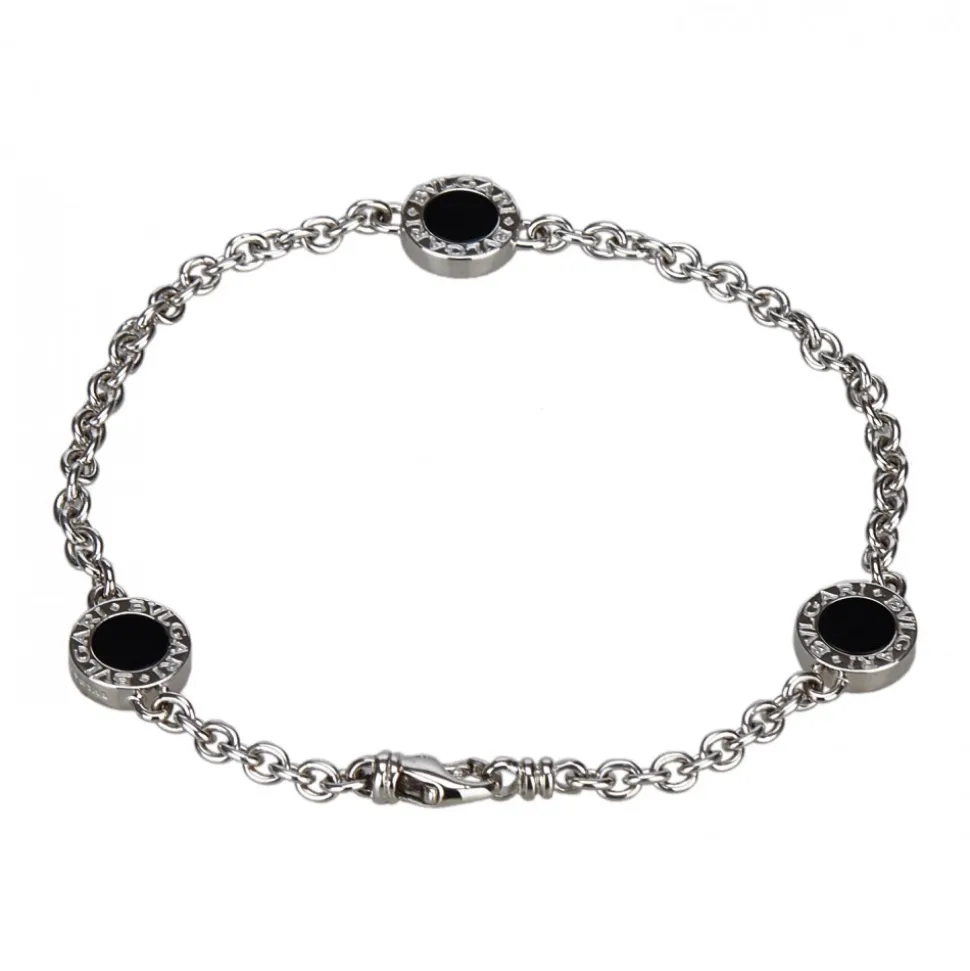 Bulgari Vintage - 18K Onyx Station Bracelet - Bvlgari Bracelet in 18K White Gold - Luxury High Quality - Avvenice