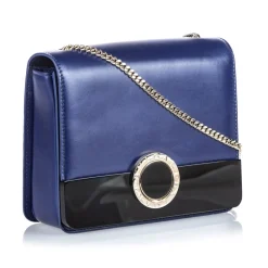 Bulgari Vintage - Leather Bulgari Chain Crossbody Bag - Blue Black - Leather and Calf Crossbody Bag - Luxury High Quality - Avvenice