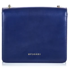 Bulgari Vintage - Leather Bulgari Chain Crossbody Bag - Blue Black - Leather and Calf Crossbody Bag - Luxury High Quality - Avvenice