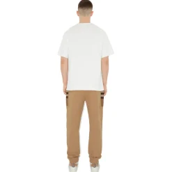 Burberry - Check Panel Cotton Blend Jogging Pants - Camel - Exclusive Burberry Collection - Avvenice