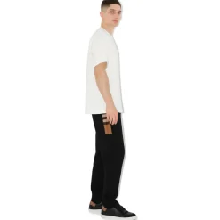 Burberry - Check Panel Cotton Blend Jogging Pants - Black / Birch Brown - Exclusive Burberry Collection - Avvenice