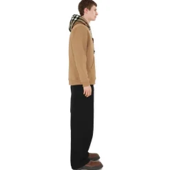 Burberry - Check Trim Cotton Blend Hoodie - Camel - Exclusive Burberry Collection - Avvenice