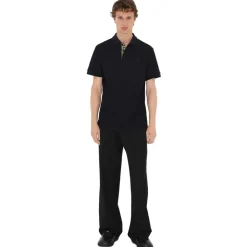 Burberry - Cotton Polo Shirt - Coal Blue - Exclusive Burberry Collection - Avvenice