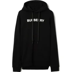 Burberry - Logo Cotton Hoodie - Black - Exclusive Burberry Collection - Avvenice
