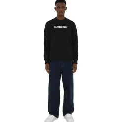 Burberry - Logo Cotton Sweatshirt - Black - Exclusive Burberry Collection - Avvenice