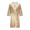 by Dariia Day - Long Silk Robe - French Beige - Fashion - New Collection - Mulberry Silk - Artisan Silk Robe - Luxury - Avvenice