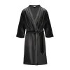by Dariia Day - Long Silk Robe - Midnight Black - Fashion - New Collection - Mulberry Silk - Artisan Silk Robe - Luxury - Avvenice