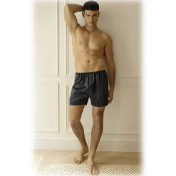 by Dariia Day - Silk Boxers - Midnight Black - Fashion - New Collection - Mulberry Silk - Artisan Silk Boxers - Luxury - Avvenice
