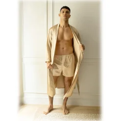 by Dariia Day - Silk Boxers - French Beige - Fashion - New Collection - Mulberry Silk - Artisan Silk Boxers - Luxury - Avvenice