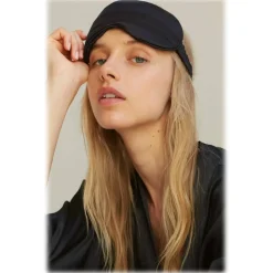 by Dariia Day - Silk Eyemask - Midnight Black - Bedding - Home - Mulberry Silk - Artisan Silk Eyemask - Luxury - Avvenice
