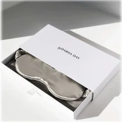 by Dariia Day - Silk Eyemask - Silver Grey - Bedding - Home - Mulberry Silk - Artisan Silk Eyemask - Luxury - Avvenice