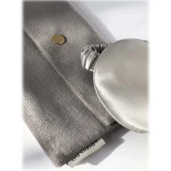 by Dariia Day - Silk Eyemask - Silver Grey - Bedding - Home - Mulberry Silk - Artisan Silk Eyemask - Luxury - Avvenice
