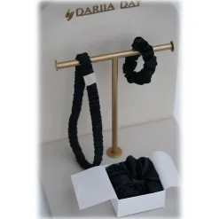 by Dariia Day - Silk Headband - Midnight Black - Fashion - New Collection - Mulberry Silk - Artisan Silk Headband - Luxury - Avvenice