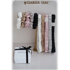 by Dariia Day - Silk Headband and Scrunchie Set - Midnight Black - Mulberry Silk - Silk Headband and Scrunchie - Luxury - Avvenice