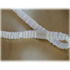 by Dariia Day - Silk Headband and Scrunchie Set - Powder White - Mulberry Silk - Artisan Silk Headband and Scrunchie - Luxury - Avvenice