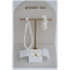 by Dariia Day - Silk Headband - Powder White - Fashion - Mulberry Silk - Artisan Silk Headband - Luxury - Avvenice