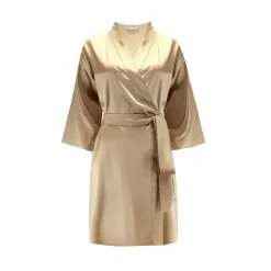 by Dariia Day - Silk Robe - French Beige - Fashion - New Collection - Mulberry Silk - Artisan Silk Robe - Luxury - Avvenice