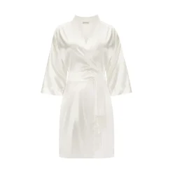 by Dariia Day - Silk Robe - Powder White - Fashion - New Collection - Mulberry Silk - Artisan Silk Robe - Luxury - Avvenice