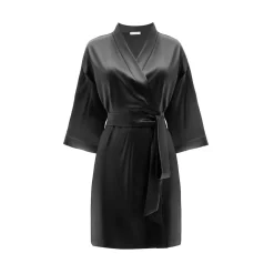 by Dariia Day - Silk Robe - Black Midnight - Fashion - New Collection - Mulberry Silk - Artisan Silk Robe - Luxury - Avvenice