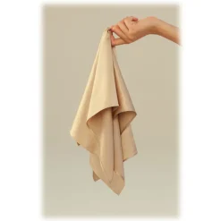 by Dariia Day - Silk Scarf Square - French Beige - Fashion - New Collection - Mulberry Silk - Artisan Silk Scarf - Luxury - Avvenice