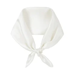 by Dariia Day - Silk Scarf Square - Powder White - Fashion - New Collection - Mulberry Silk - Artisan Silk Scarf - Luxury - Avvenice
