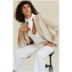 by Dariia Day - Silk Scarf Square - Powder White - Fashion - New Collection - Mulberry Silk - Artisan Silk Scarf - Luxury - Avvenice