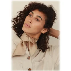 by Dariia Day - Silk Scarf Long - French Beige - Fashion - New Collection - Mulberry Silk - Artisan Silk Scarf - Luxury - Avvenice