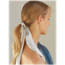 by Dariia Day - Silk Scarf Long - Silver Grey - Fashion - New Collection - Mulberry Silk - Artisan Silk Scarf - Luxury - Avvenice