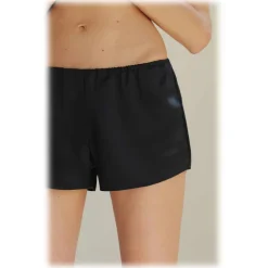 by Dariia Day - Silk Shorts - Midnight Black - Fashion - New Collection - Mulberry Silk - Artisan Silk Shorts - Luxury - Avvenice