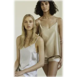 by Dariia Day - Silk Top - Silver Grey - Fashion - New Collection - Mulberry Silk - Artisan Silk Top - Luxury - Avvenice