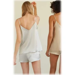 by Dariia Day - Silk Top - Silver Grey - Fashion - New Collection - Mulberry Silk - Artisan Silk Top - Luxury - Avvenice