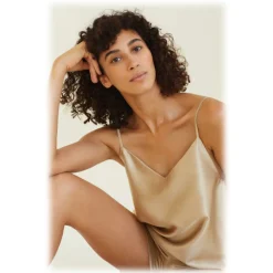 by Dariia Day - Silk Top - French Beige - Fashion - New Collection - Mulberry Silk - Artisan Silk Top - Luxury - Avvenice