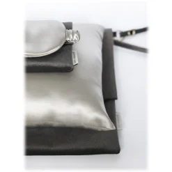 by Dariia Day - Silk Travel Set - Silver Grey - Bedding - Home - Mulberry Silk - Artisan Silk Pillowcase - Luxury - Avvenice