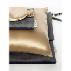 by Dariia Day - Silk Travel Set - French Beige - Bedding - Home - Mulberry Silk - Artisan Silk Pillowcase - Luxury - Avvenice