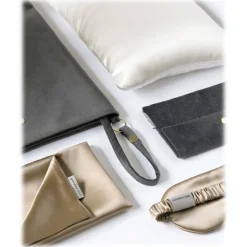 by Dariia Day - Silk Travel Set - French Beige - Bedding - Home - Mulberry Silk - Artisan Silk Pillowcase - Luxury - Avvenice
