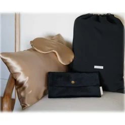 by Dariia Day - Silk Travel Set - French Beige - Fashion - New Collection - Mulberry Silk - Artisan Silk Travel Set - Luxury - Avvenice