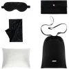 by Dariia Day - Silk Travel Set - Midnight Black - Mulberry Silk - Artisan Silk Travel Set - Luxury - Avvenice