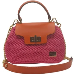 CapriNina - Capriccio - Fine Bag Handmade in Capri - Fuchsia Orange - Handmade in Italy - Exclusive Luxury - Avvenice