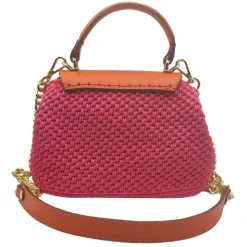 CapriNina - Capriccio - Fine Bag Handmade in Capri - Fuchsia Orange - Handmade in Italy - Exclusive Luxury - Avvenice