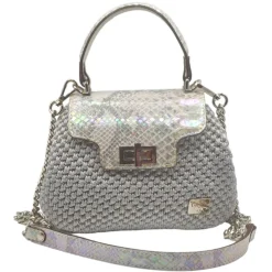 CapriNina - Capriccio - Fine Bag Handmade in Capri - Silver - Handmade in Italy - Exclusive Luxury - Avvenice