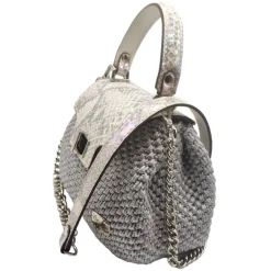 CapriNina - Capriccio - Fine Bag Handmade in Capri - Silver - Handmade in Italy - Exclusive Luxury - Avvenice
