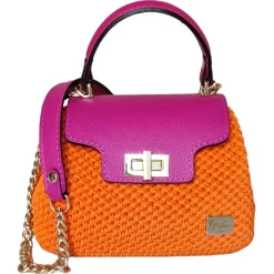 CapriNina - Capriccio - Fine Bag Handmade in Capri - Orange Fuchsia - Handmade in Italy - Exclusive Luxury - Avvenice