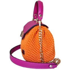 CapriNina - Capriccio - Fine Bag Handmade in Capri - Orange Fuchsia - Handmade in Italy - Exclusive Luxury - Avvenice