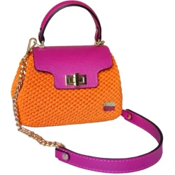 CapriNina - Capriccio - Fine Bag Handmade in Capri - Orange Fuchsia - Handmade in Italy - Exclusive Luxury - Avvenice