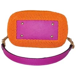 CapriNina - Capriccio - Fine Bag Handmade in Capri - Orange Fuchsia - Handmade in Italy - Exclusive Luxury - Avvenice