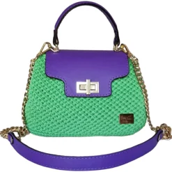 CapriNina - Capriccio - Fine Bag Handmade in Capri - Violet Green - Handmade in Italy - Exclusive Luxury - Avvenice