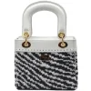 CapriNina - CapriDì Mini - Fine Bag Handmade in Capri - White Zebra - Handmade in Italy - Exclusive Luxury - Avvenice